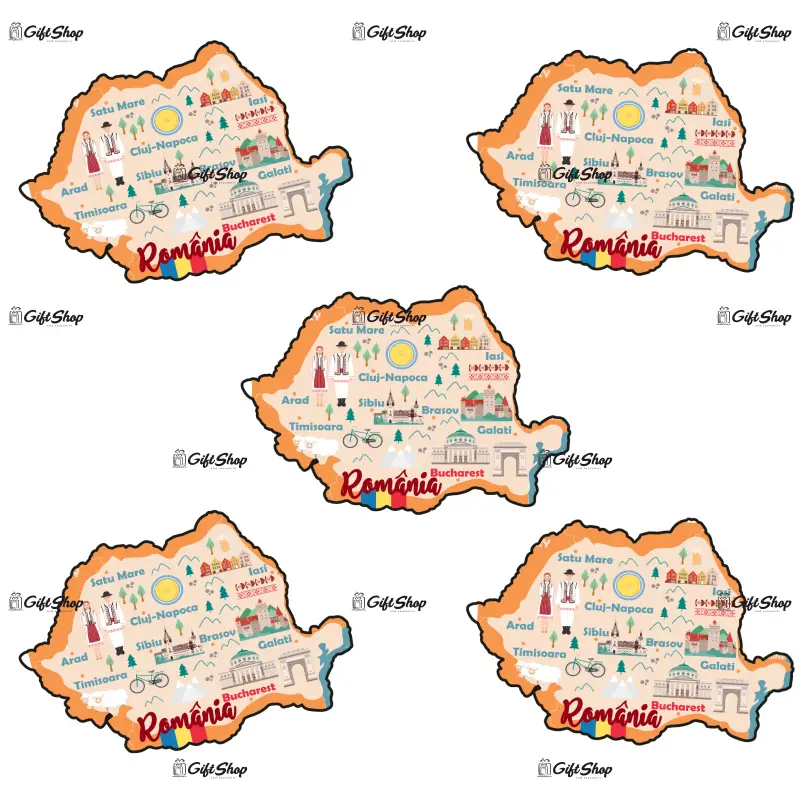Harta, romania, orase, magnet frigider mgs003